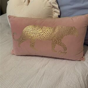 Juicy Couture Pink Cushion with Gold Leopard Motif